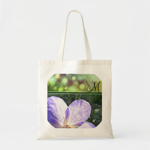 Lila Blume Sunshine (Monogramm) Tragetasche