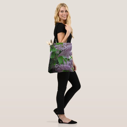 Lila Blume Tasche (Am Model)