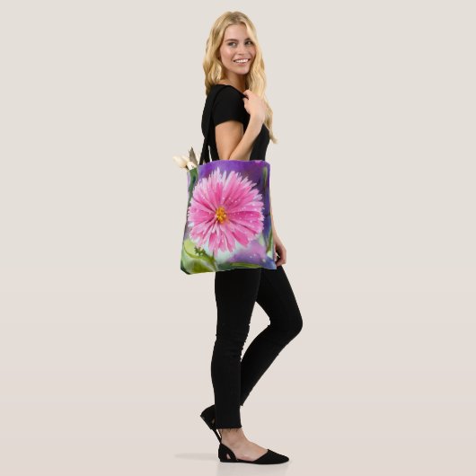 Lila Blume Tasche (Am Model)