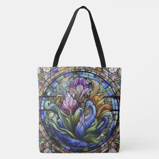 Lila Blume Tasche (Vorderseite)