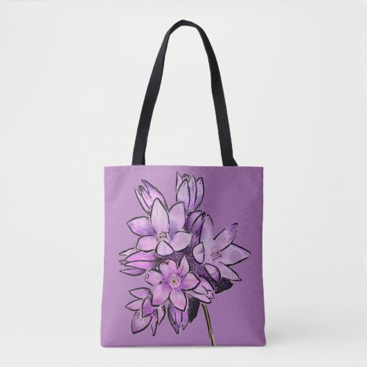 Lila Blume Tasche (Vorderseite)