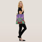 Lila Blume Tasche (Am Model)
