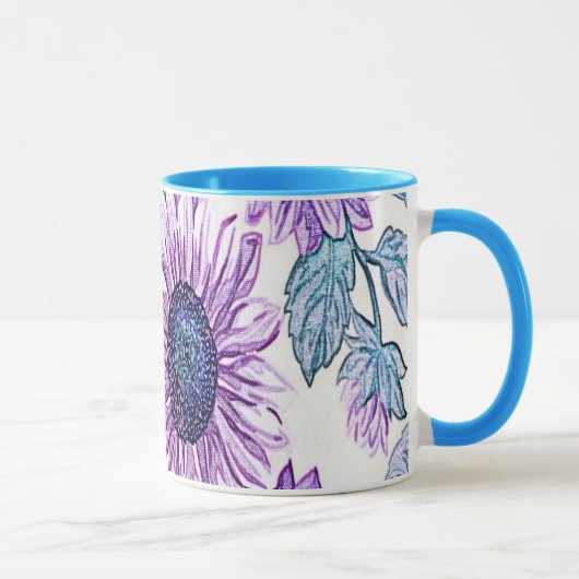 Lila Blume Tasse (Rechts)