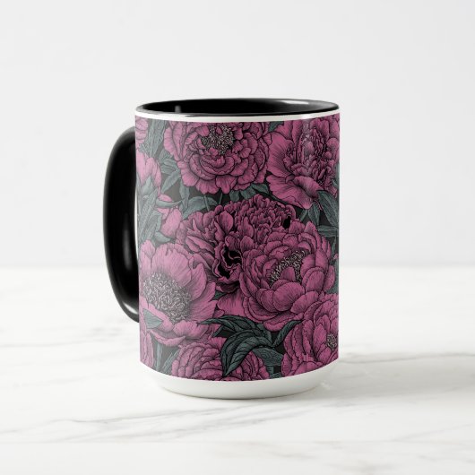 Lila Blume Tasse (Vorderseite Links)