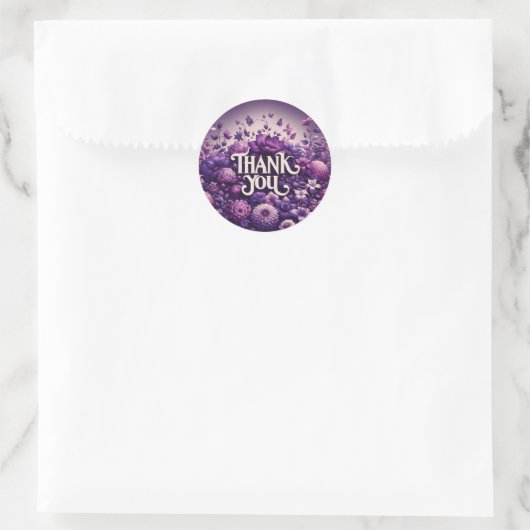 Lila Blume Thema Danke Stickers (Tasche)