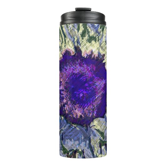Lila Blume Thermosbecher (Vorderseite)