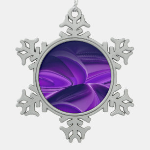 Lila Blume Traum Schneeflocken Zinn-Ornament