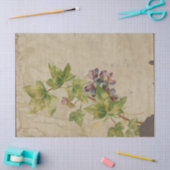 Lila Blume und Blätter auf Notfall-Entkopplung Seidenpapier (Basteln)