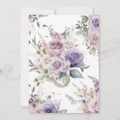 Lila Blume und Blush Rose Kinderdusche Einladung (Rückseite)