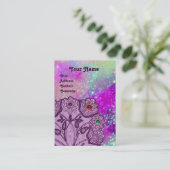 LILA BLUME UND FARBENE GEMSTONS VISITENKARTE (Stehend Vorderseite)