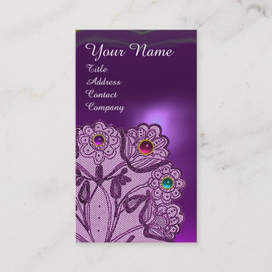 LILA BLUME UND FARBHAFTES GEMONOGRAMM VISITENKARTE (Vorderseite)