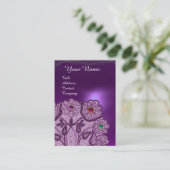 LILA BLUME UND FARBHAFTES GEMONOGRAMM VISITENKARTE (Stehend Vorderseite)