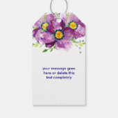 Lila Blume und Glitzer Hochzeit Geschenkanhänger (Rückseite)