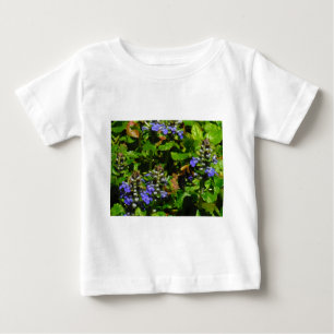Lila Blume und Hummeln Baby T-shirt