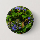 Lila Blume und Hummeln Button (Vorderseite)