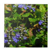 Lila Blume und Hummeln Fliese (Vorderseite)