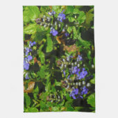 Lila Blume und Hummeln Geschirrtuch (Vertikal)