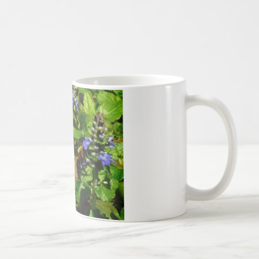 Lila Blume und Hummeln Kaffeetasse (Rechts)