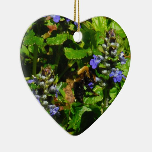 Lila Blume und Hummeln Keramikornament (Rechts)