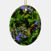 Lila Blume und Hummeln Keramikornament (Rechts)