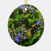 Lila Blume und Hummeln Keramikornament (Links)