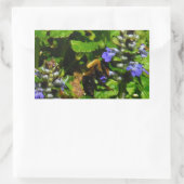 Lila Blume und Hummeln Rechteckiger Aufkleber (Tasche)