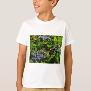 Lila Blume und Hummeln T-Shirt