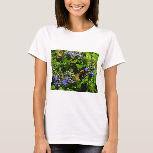 Lila Blume und Hummeln T-Shirt (Vorderseite)