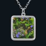 Lila Blume und Hummeln Versilberte Kette<br><div class="desc">Lila Bee Balm Blume Blossom und gelb-schwarz Hummeln Foto von Sandy Closs am Arrowhad See lila genommen,  "Bienenbalsam",  Blume,  Blume,  Blumen,  Frühling,  Kirsche,  Kirschen,  Garten,  Hochzeit,  Hochzeiten, </div>