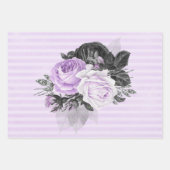 LILA BLUME UND PATTERIEN FÜR SCHWARZSILBER GESCHENKPAPIER SET (Vorderseite)