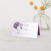 lila Blume und Platzkarte (Vorderseite)
