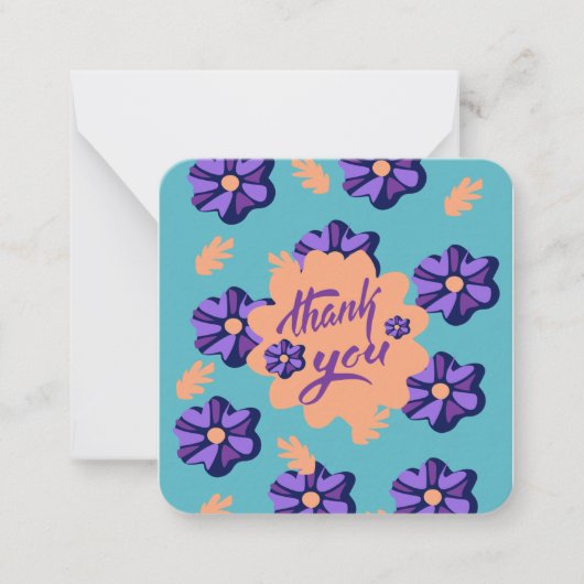 Lila Blume Vielen Dank Note Card Mitteilungskarte (Vorderseite)