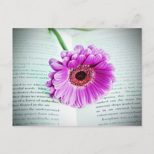 Lila Blume Vintag Postkarte (Vorderseite)