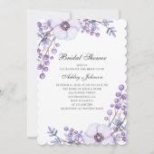 Lila Blume. Violett-Brautparty Einladung (Vorderseite)