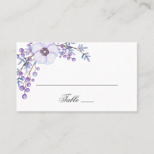 Lila Blume. Violette Blumenhochzeit Platzkarte