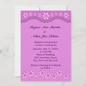 Lila Blume von sechs Petal Pink Hochzeit Einladung (Vorderseite)