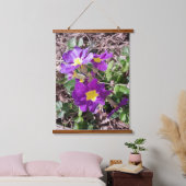 Lila Blume Wandteppich Mit Holzrahmen (Schlafzimmer)