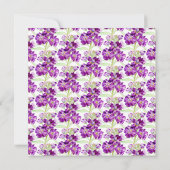 Lila Blume Wasserfarben Live-Stream Hochzeit Einladung (Rückseite)