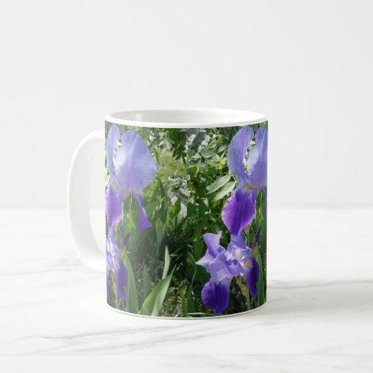 Lila Blume Weißer Kaffee Tasse (Vorderseite Links)