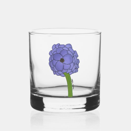 Lila Blume Whiskyglas (Vorderseite)