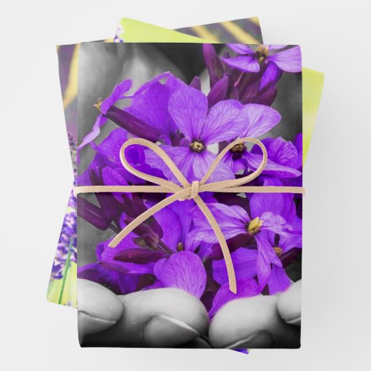 Lila Blume Wrapping Sheets Geschenkpapier Set (Beispiel)