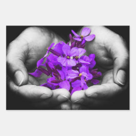 Lila Blume Wrapping Sheets Geschenkpapier Set