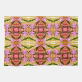 Lila-Blumen Abstraktes Kunstmuster Geschirrtuch (Horizontal)