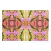 Lila-Blumen Abstraktes Kunstmuster Kissenbezug (Rückseite)