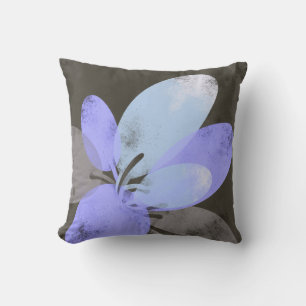 Lila Blumen-Akzentkissen – Moderne Blumenkunst Cu Kissen