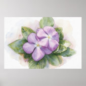 Lila-Blumen-Aquarell-Kunstprint Poster (Vorne)
