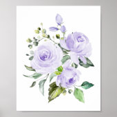 Lila Blumen, Aquarellfarben-Blume, Gender Neutral Poster (Vorne)