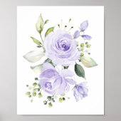 Lila Blumen, Aquarellfarben-Blume, Gender Neutral Poster (Vorne)