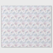 Lila Blumen auf Weiß Geschenkpapier (Flach)