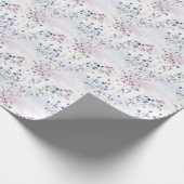 Lila Blumen auf Weiß Geschenkpapier (Ecke)